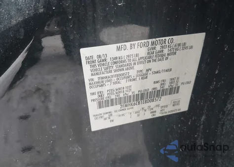 2014 Ford Flex Sel z USA, uszkodzony, nr VIN 2FMHK6C81EBD08572